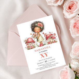 Invitación de Hongo Rosa para el 6to Cumpleaños de