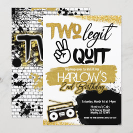 Invitación de hop Gold Two Legit Two Quit Hip Hop