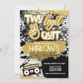 Invitación de hop Gold Two Legit Two Quit Hip Hop