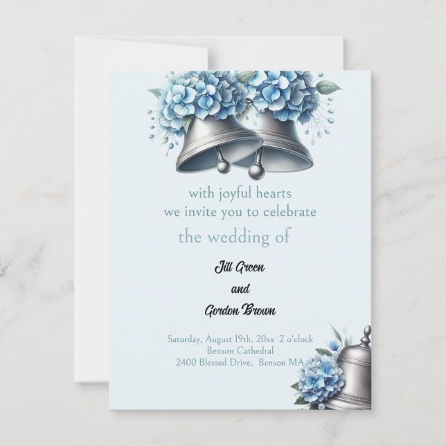 Invitación de Hortensia Azul 'Hear the Bells' (Anverso)