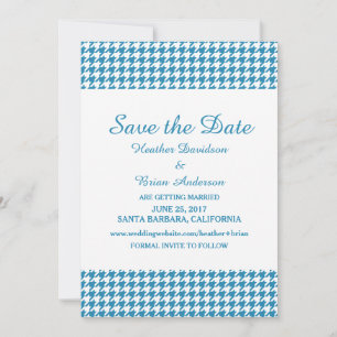 Invitación de Houndstooth para Guardar la Fecha, A
