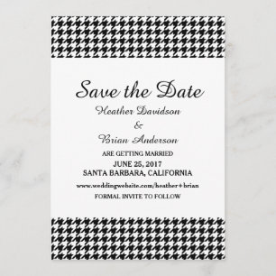 Invitación de Houndstooth para Guardar la Fecha, N