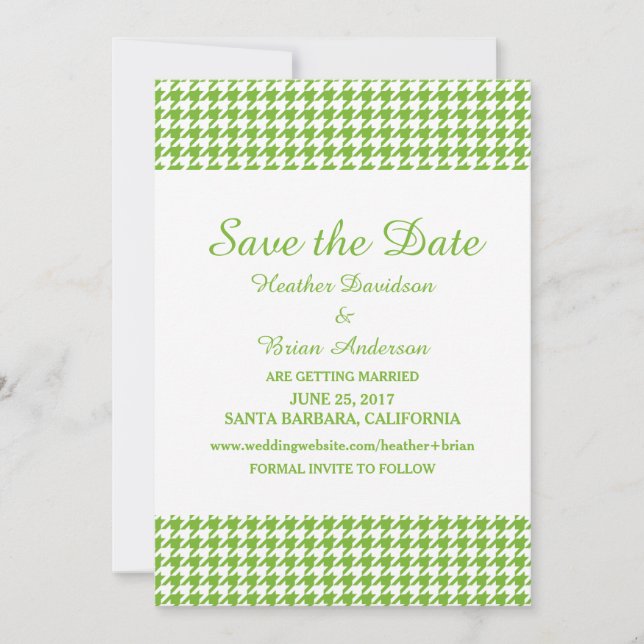 Invitación de Houndstooth para guardar la fecha, V (Anverso)