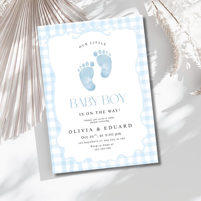 Invitación de Huellas Editable para Baby Shower de (Subido por el creador)