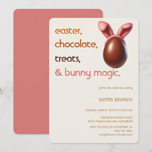 Invitación de Huevo de Chocolate de Pascua Fiesta 