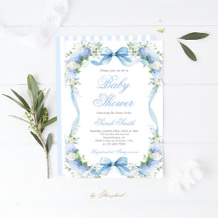 Invitación de Hydrangea Baby Shower Boy
