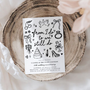 Invitación De I Do a We Still Do Boda Aniversario Fiesta