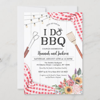 Invitación de I Do BBQ para Fiesta de Parejas con