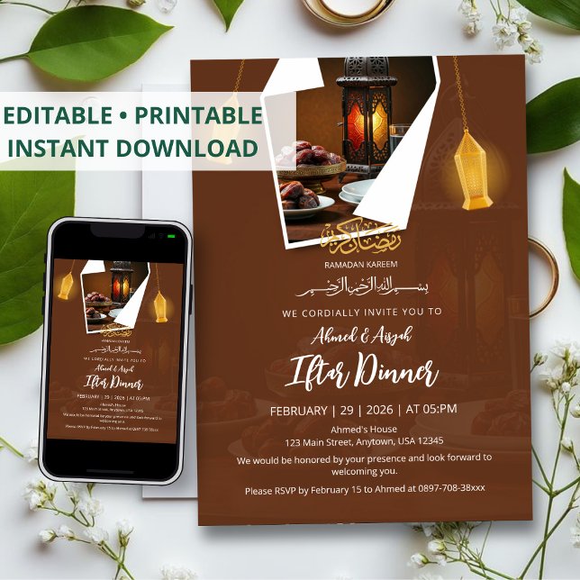 Invitación de Iftar con diseño elegante de dátiles (Subido por el creador)