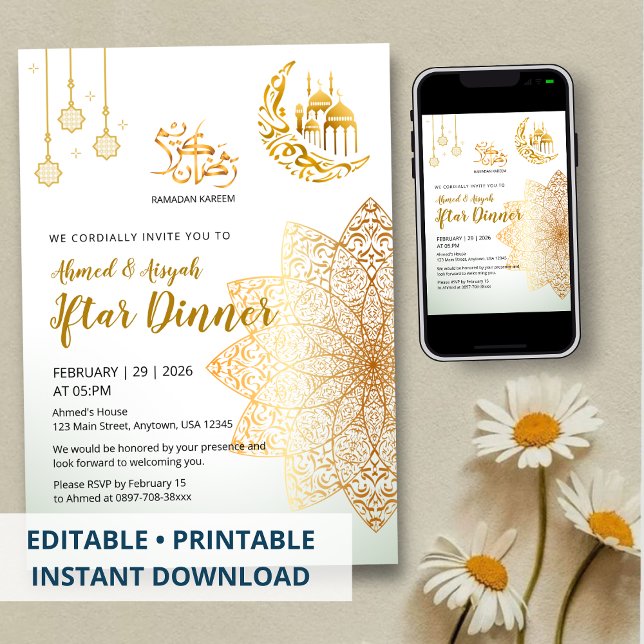 Invitación de Iftar con Patrón Islámico de Lintern (Subido por el creador)