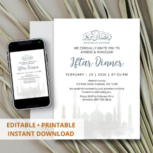 Invitación de Iftar de la Mezquita Blanca Etérea d