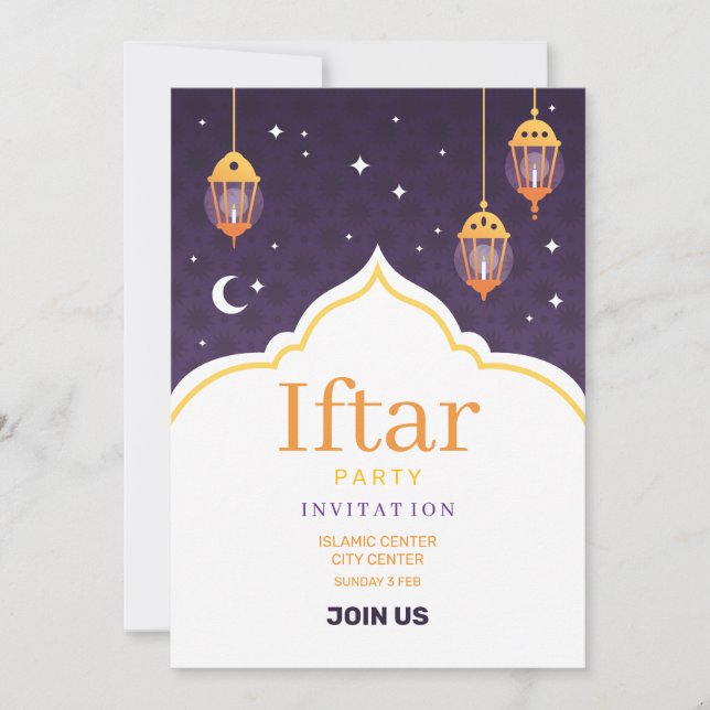 Invitación de Iftar de Ramadán (Anverso)