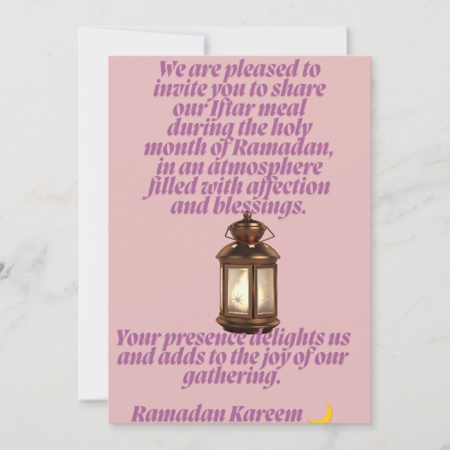 Invitación de Iftar de Ramadán con diseño de creci (Anverso)