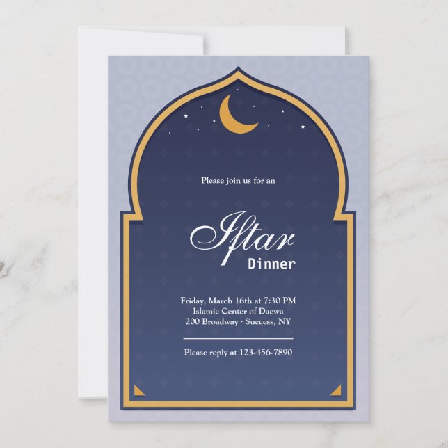 Invitación de Iftar de Ramadán en la Luna (Anverso)