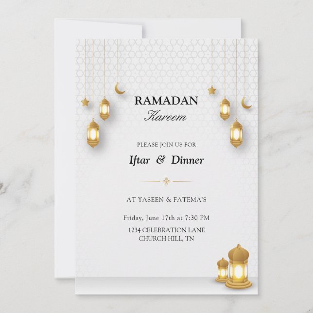Invitación de Iftar | Invitación de Ramadan kareem (Anverso)