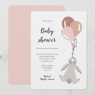 Invitación de ilustración de conejo para baby show