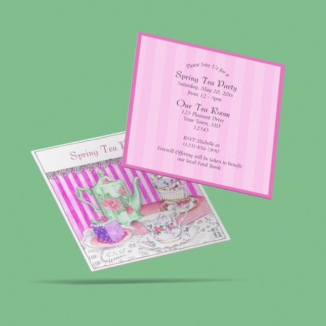 Invitación de ilustración de fiesta de té (Subido por el creador)