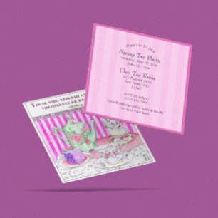 Invitación de ilustración de fiesta del té con Esc