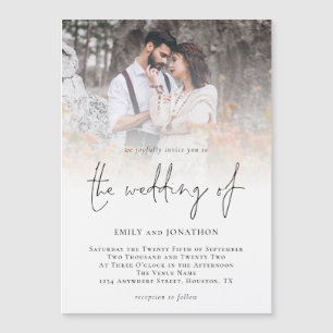 Invitación de imán de Boda de guión de superposici