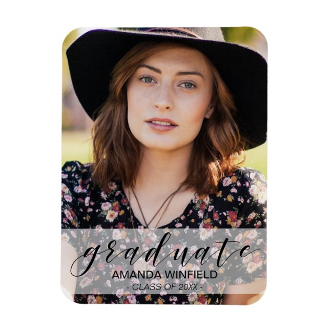 Invitación de imán fotográfico para graduados (Vertical)