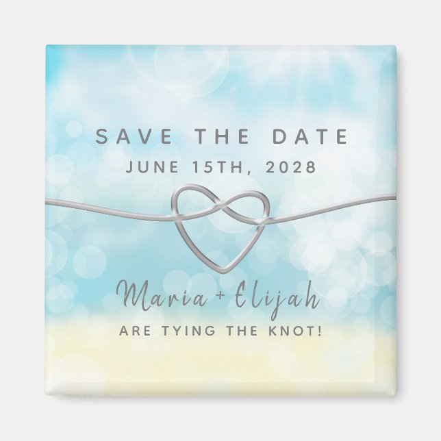 Invitación de imán para guardar la fecha de boda a (Frente)