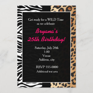 Invitación de impresión multi animal Cheetah Leopa