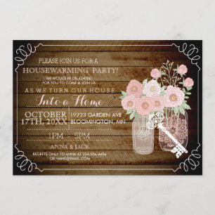 Invitación de inauguración de casa con aspecto de