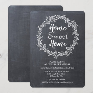 Invitación de inauguración de casa con corona de t