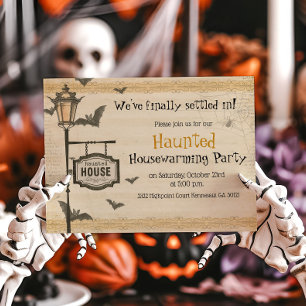 Invitación de inauguración de casa con Halloween e