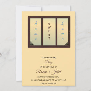 Invitación de inauguración de casa con vista a la