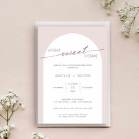 Invitación de inauguración de casa de arco moderna