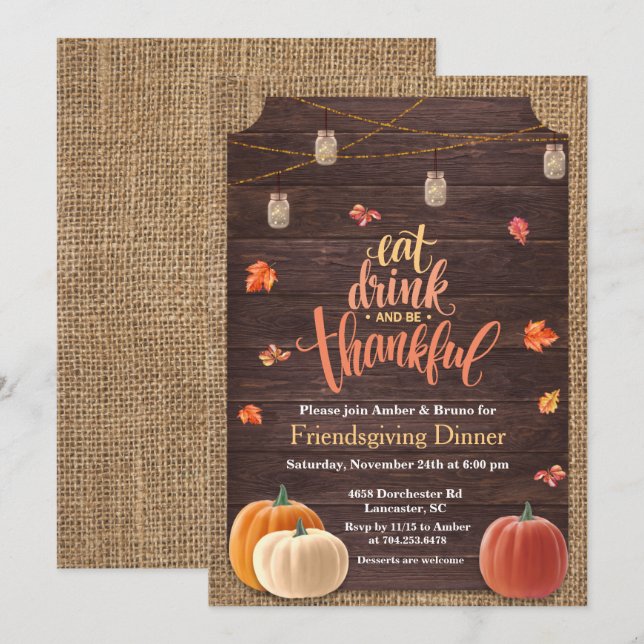 Invitación de inauguración de casa de otoño con ca (Anverso / Reverso)