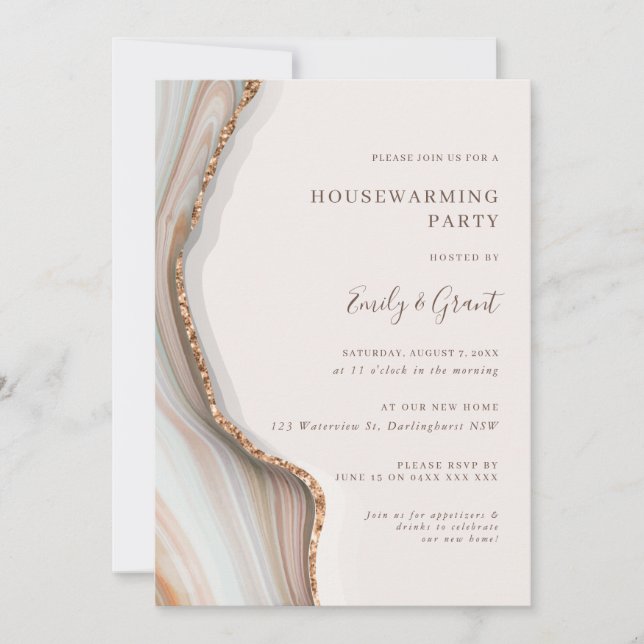 Invitación de inauguración de casa de Stone Marble (Anverso)