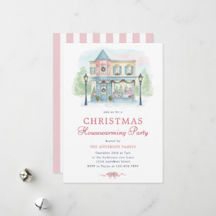 Invitación de inauguración de casa en Navidad con 