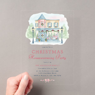 Invitación de inauguración de casa en Navidad con 