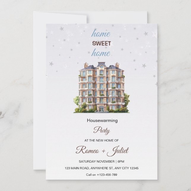 Invitación de inauguración de casa Hogar Dulce Hog (Anverso)