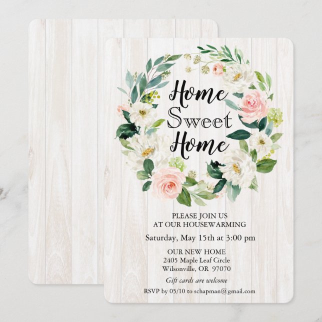 Invitación de inauguración de corona floral (Anverso / Reverso)
