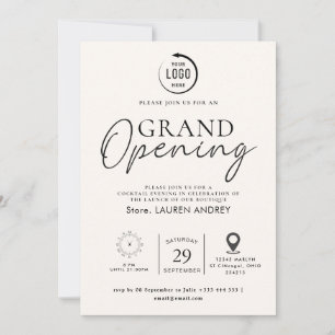 Invitación de inauguración de empresa con logotipo