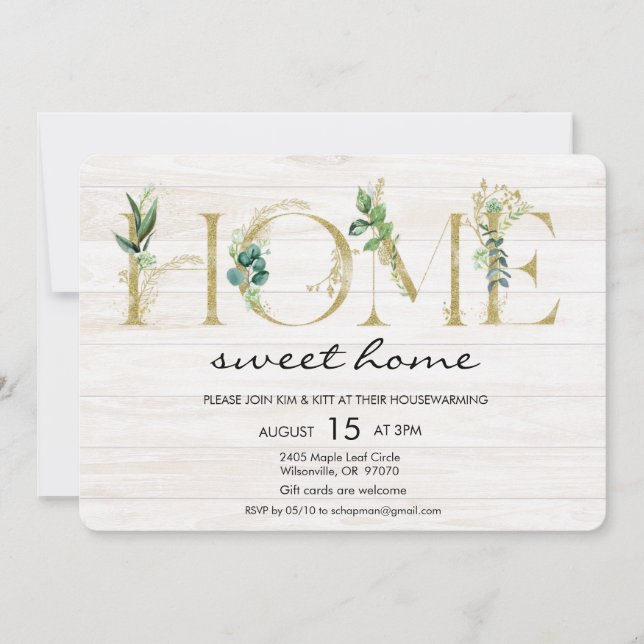 Invitación de inauguración de la casa de la hoja d (Anverso)