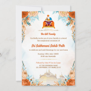 Invitación de inauguración de la casa para el Sri 