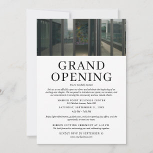 Invitación de inauguración de negocio con foto per