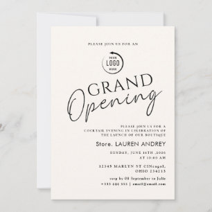 Invitación de inauguración elegante minimalista