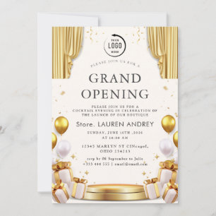 Invitación de inauguración elegante minimalista