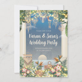 Invitación de India a la fiesta de cócteles digita