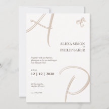 Invitación de iniciales elegante minimalista