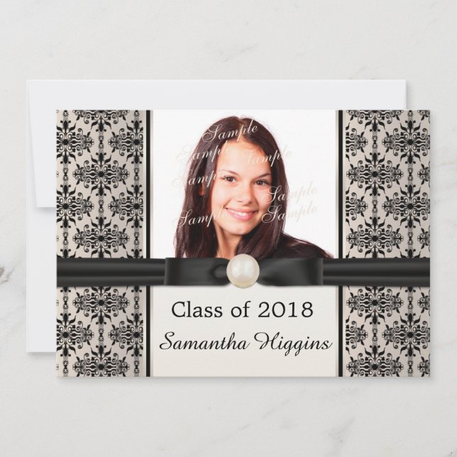 Invitación de inicio a la graduación de damasco ne (Anverso)
