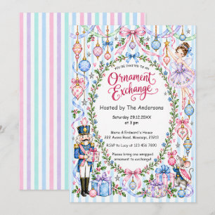 Invitación de intercambio de adornos de Navidad