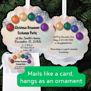 Invitación de intercambio de adornos para fiesta,