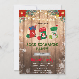 invitación de intercambio de calcetines de Navidad