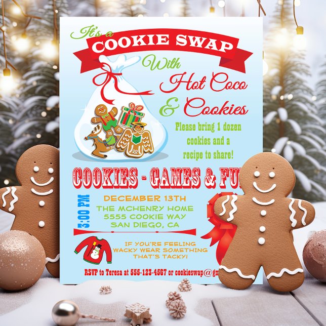 Invitación de intercambio de cookies de cute (Subido por el creador)